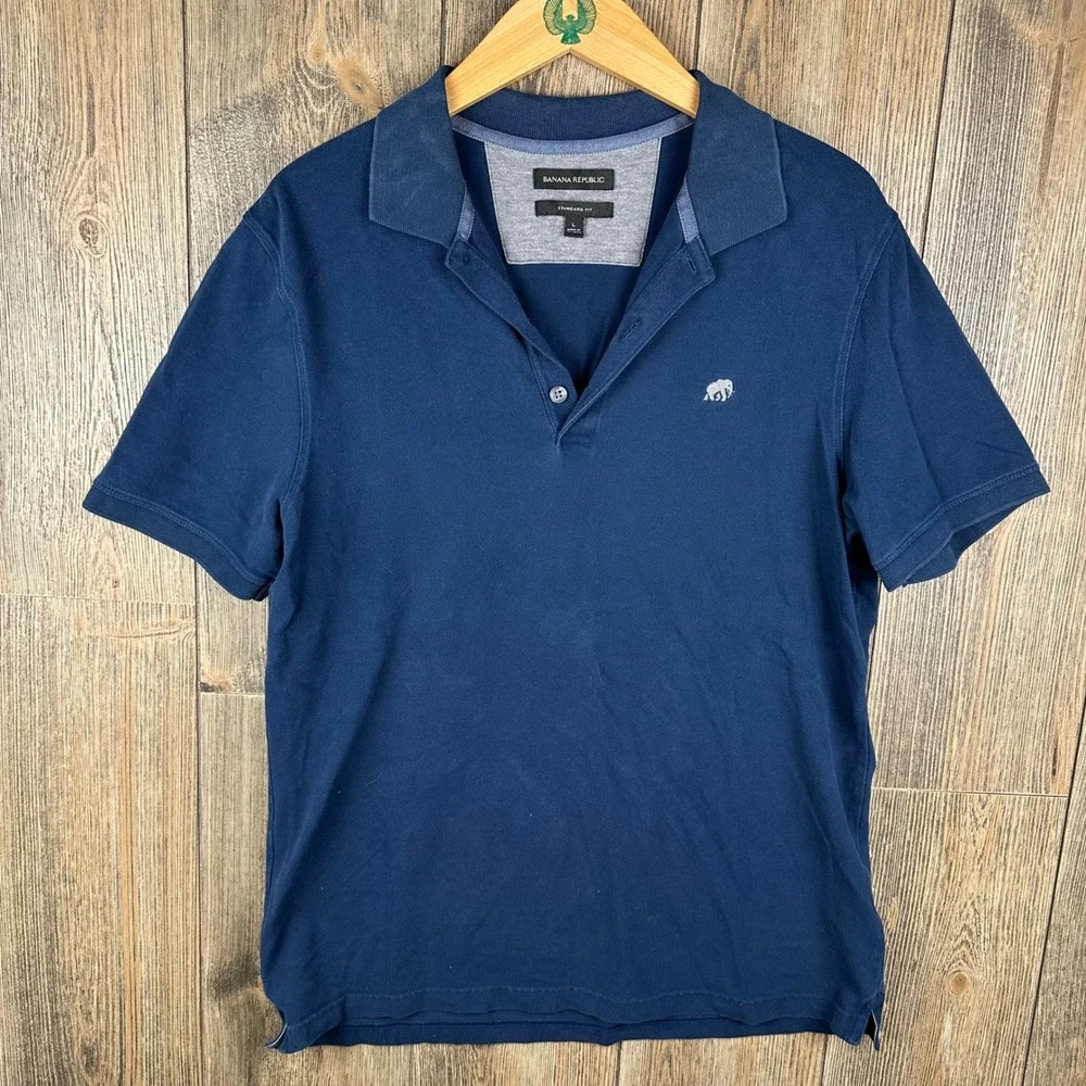 Banana Republic Lot of 8 Polo Shirts Men Size Large Short Sleeve Casual Cotton